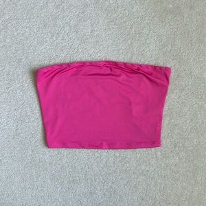 pink cropped tube top